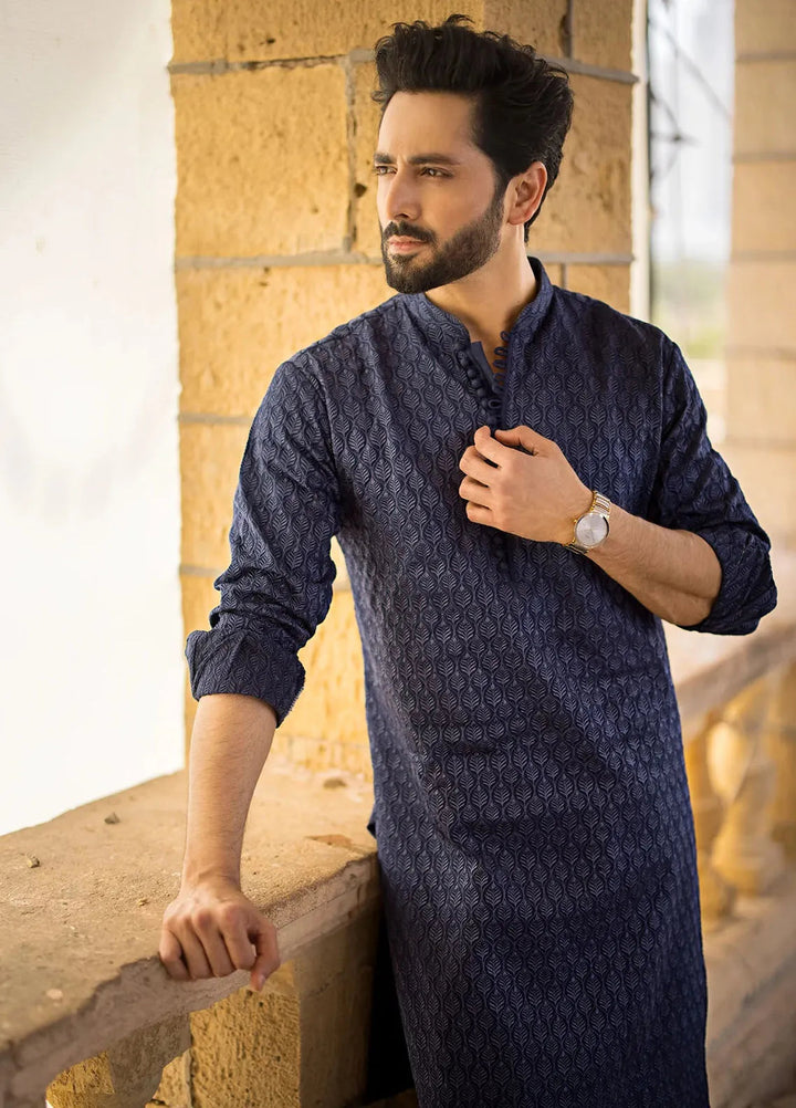 Jahan By Erum Khan Embroidered Men Raw Silk Suit Unstitched 3 Piece EK24JV2 Jahangir - Formals Collection