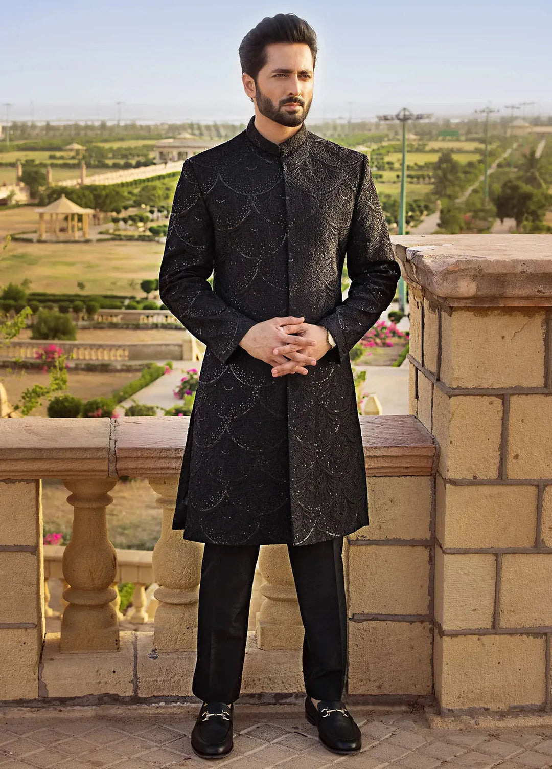 Jahan By Erum Khan Embroidered Men Raw Silk Suit Unstitched 3 Piece EK24JV2 Sultan - Formals Collection