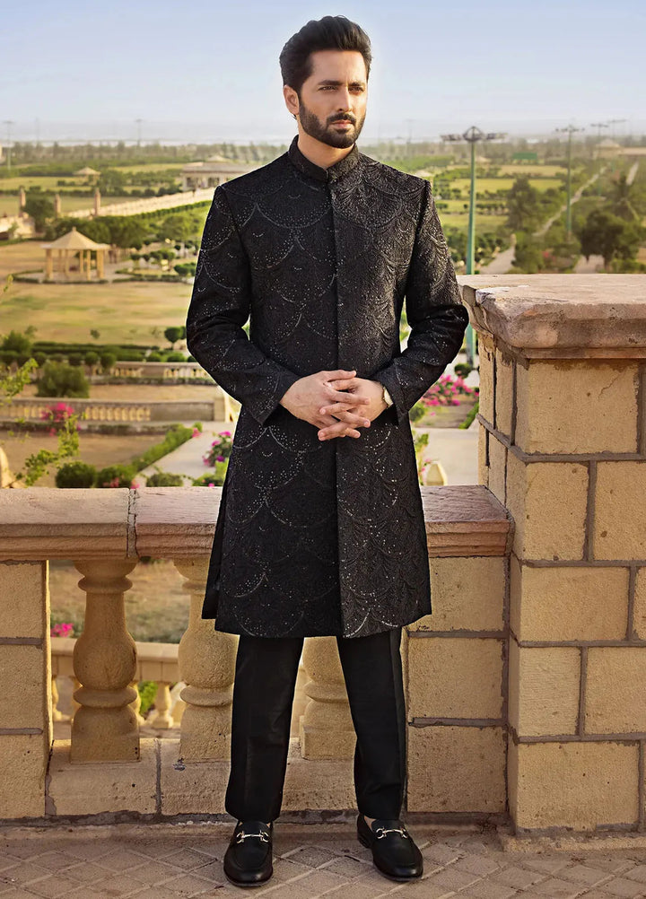 Jahan By Erum Khan Embroidered Men Raw Silk Suit Unstitched 3 Piece EK24JV2 Sultan - Formals Collection