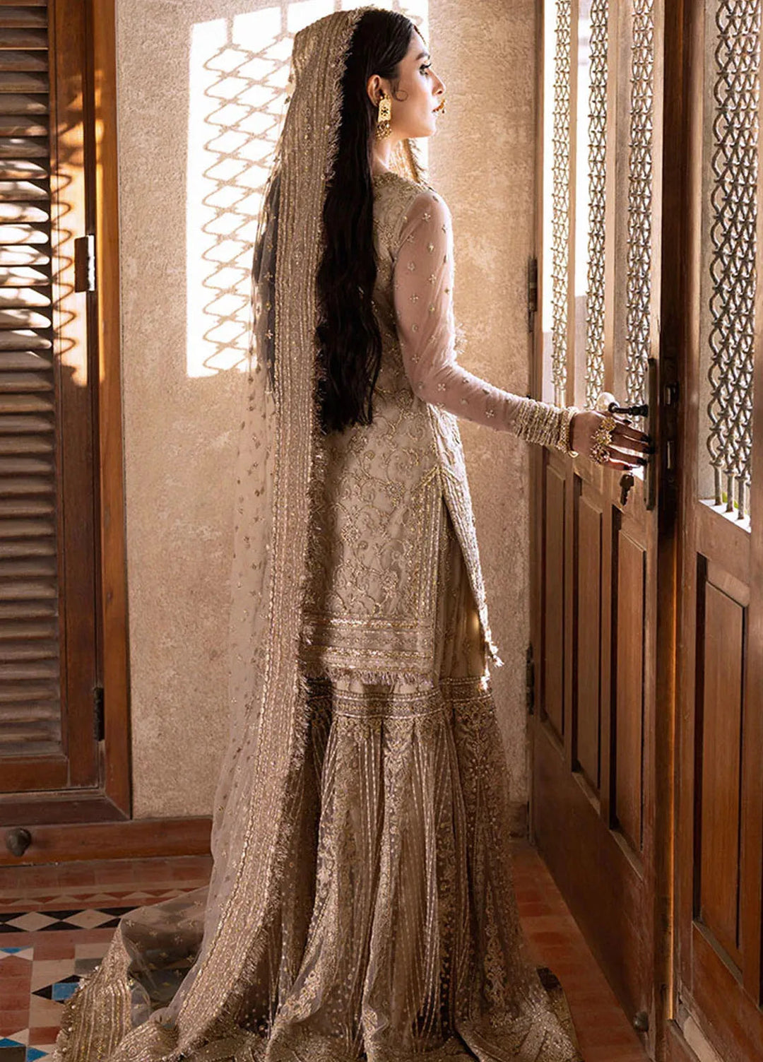 Jahan By Erum Khan Embroidered Net Suit Unstitched 4 Piece Suit EK24JV1 Umrao Jaan - Formals Collection