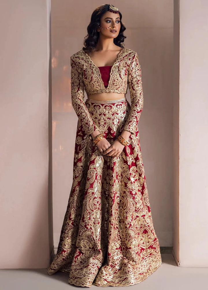 Jahan By Erum Khan Embroidered Raw Silk Suit Unstitched 3 Piece EK24JV2 Surkhi - Formals Collection