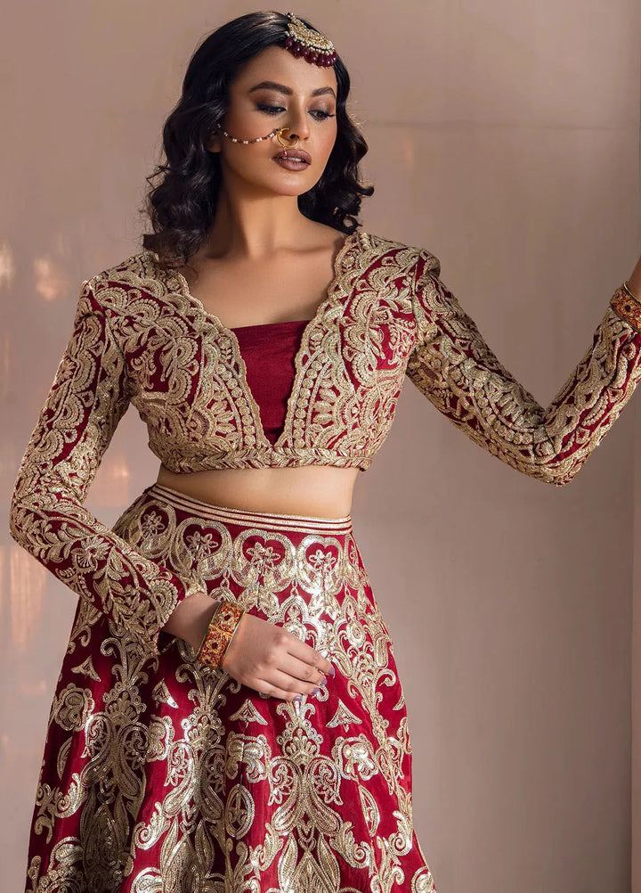Jahan By Erum Khan Embroidered Raw Silk Suit Unstitched 3 Piece EK24JV2 Surkhi - Formals Collection