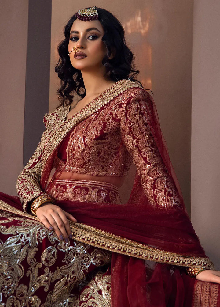 Jahan By Erum Khan Embroidered Raw Silk Suit Unstitched 3 Piece EK24JV2 Surkhi - Formals Collection