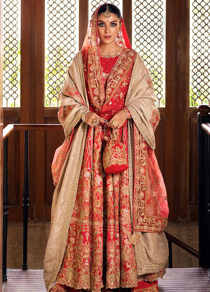 Jahan By Erum Khan Embroidered Raw Silk Suit Unstitched 3 Piece Suit EK24JV1 Rani - Formals Collection