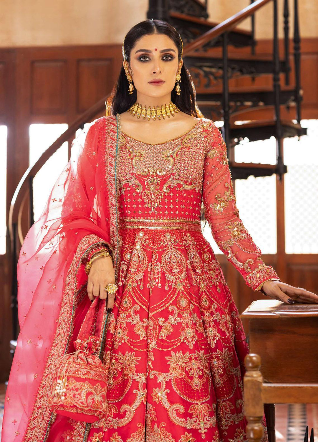 Jahan By Erum Khan Embroidered  Suits Unstitched 3 Piece EK22J Gulabo - Wedding Collection