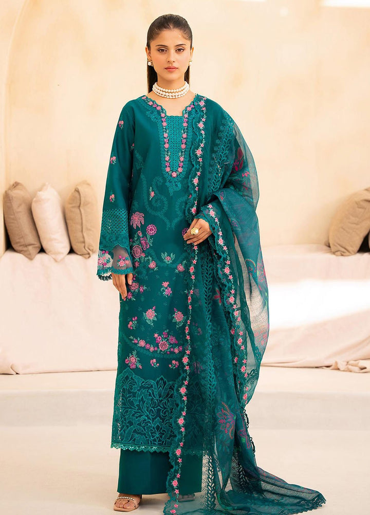 Jahan by Rajbari Embroidered Lawn Suits Unstitched 3 Piece RB25JPF D-3 A Zara - Summer Collection