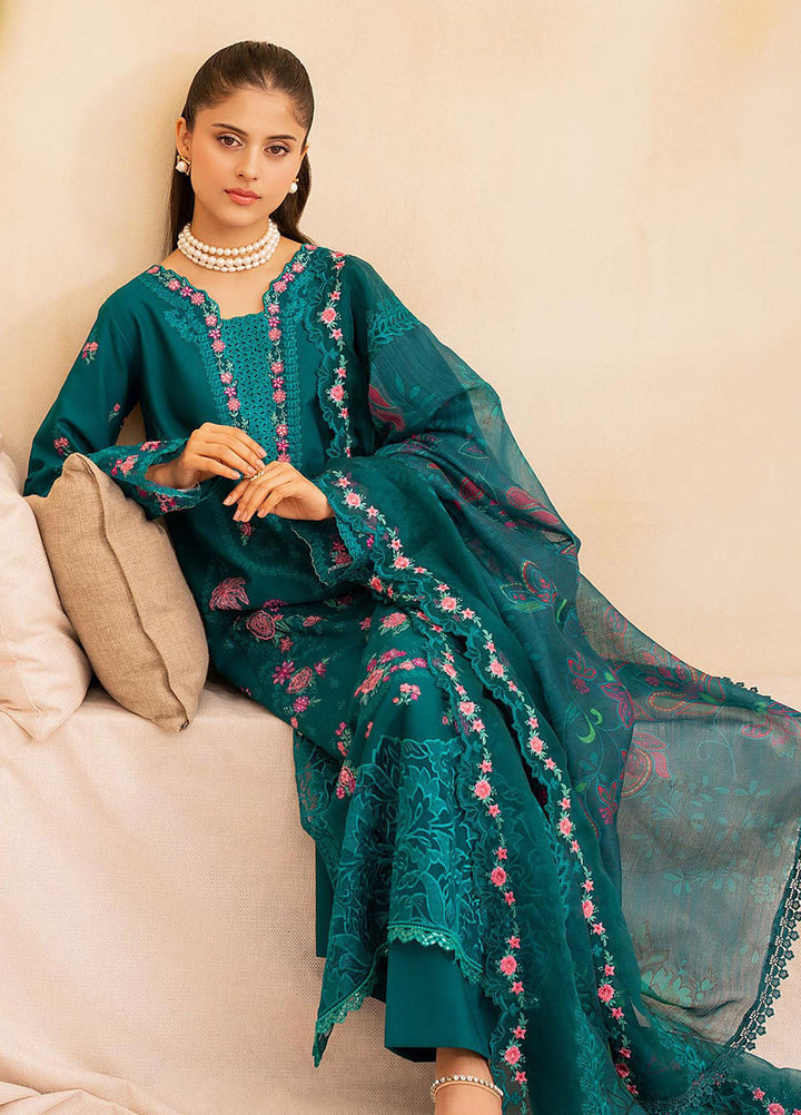 Jahan by Rajbari Embroidered Lawn Suits Unstitched 3 Piece RB25JPF D-3 A Zara - Summer Collection
