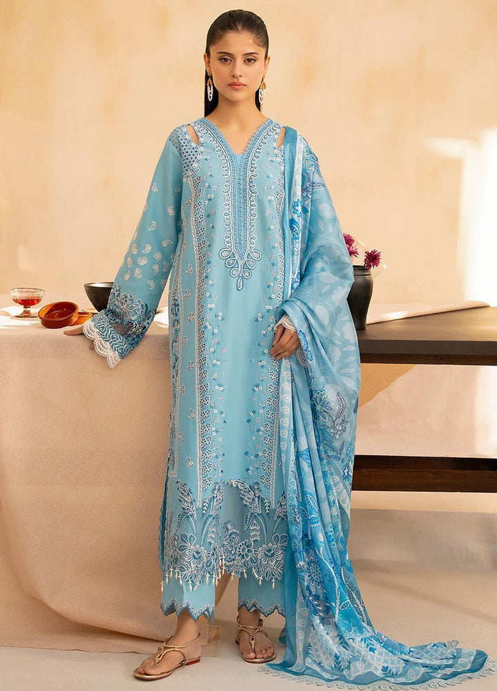 Jahan by Rajbari Embroidered Lawn Suits Unstitched 3 Piece RB25JPF D-5 B Sira - Summer Collection