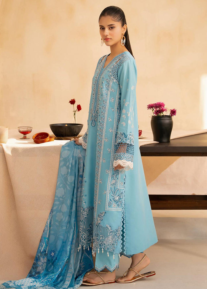 Jahan by Rajbari Embroidered Lawn Suits Unstitched 3 Piece RB25JPF D-5 B Sira - Summer Collection