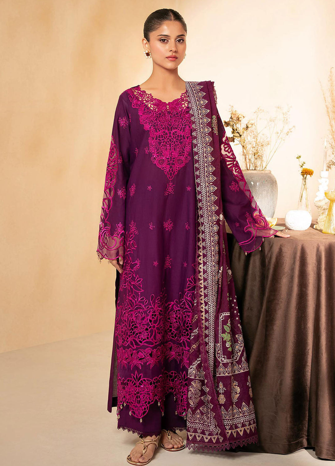 Jahan by Rajbari Embroidered Lawn Suits Unstitched 3 Piece RB25JPF D-6 B Nora - Summer Collection