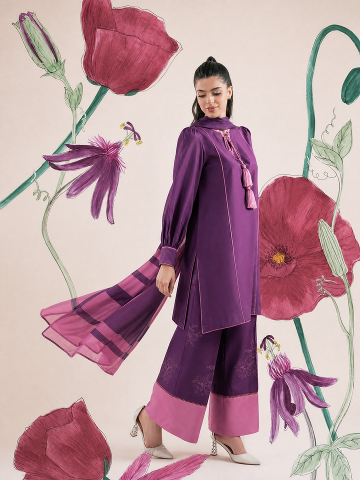 Ember Rose by Jahaan RTW Printed Lawn Silk 3 Piece Suit Ambria Casual Collection