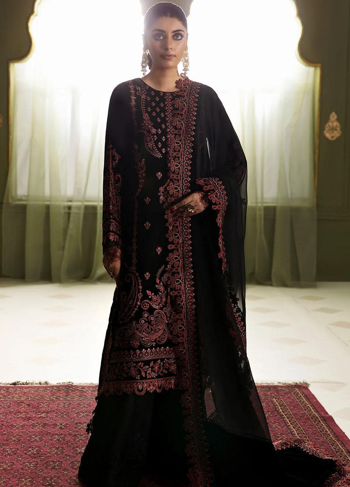 JahanAra By Baroque Embroidered Velvet Suits Unstitched 3 Piece BQ23JA UF-468 - Luxury Collection