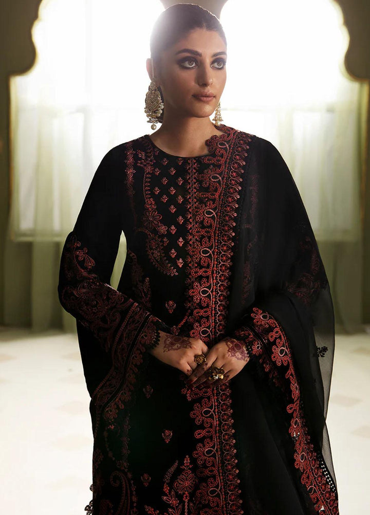 JahanAra By Baroque Embroidered Velvet Suits Unstitched 3 Piece BQ23JA UF-468 - Luxury Collection