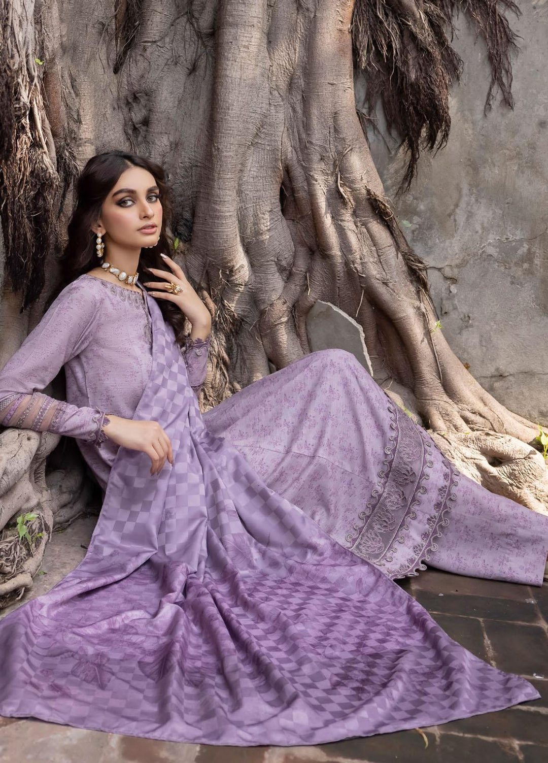 Jahanara By Iznik Embroidered Slub Suits Unstitched 3 Piece IZ23J IJK 01 Abru - Winter Collection