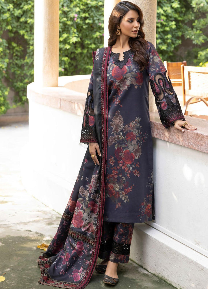 Jahanara By Iznik Embroidered Slub Suits Unstitched 3 Piece IZ23J IJK 03 Mahtab - Winter Collection
