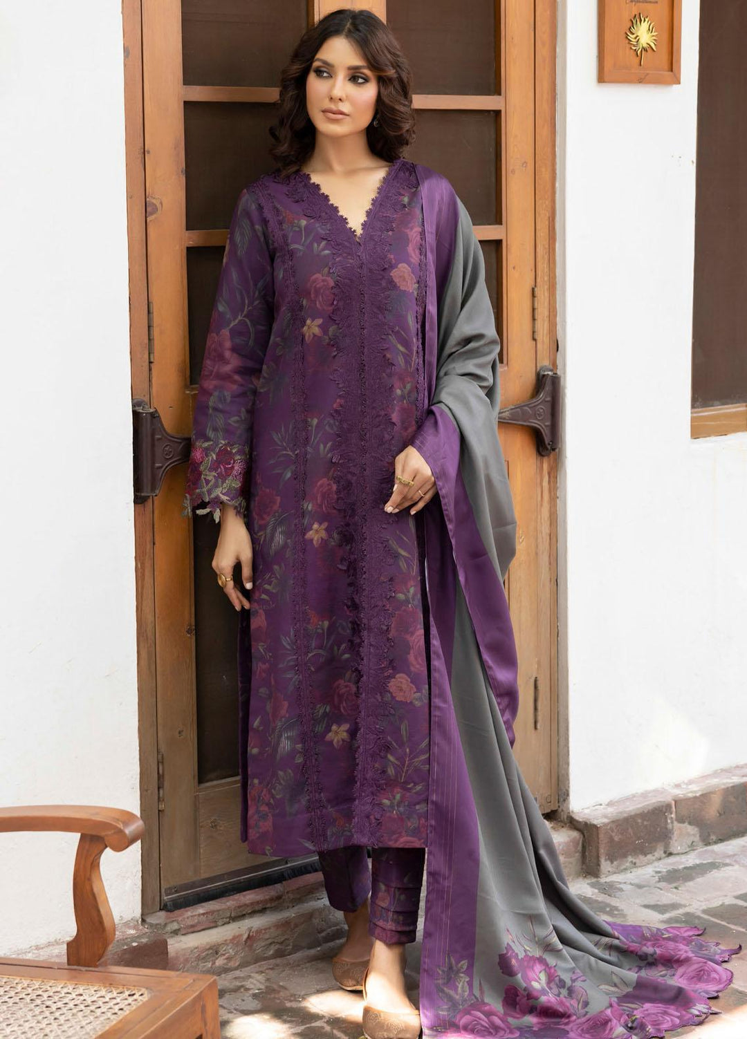 Jahanara By Iznik Embroidered Slub Suits Unstitched 3 Piece IZ23J IJK 07 Ziba - Winter Collection