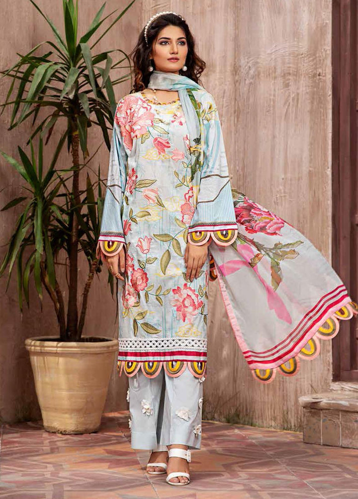Jahanara Embroidered Lawn Suits Unstitched 3 Piece JN21L 06 - Summer Collection