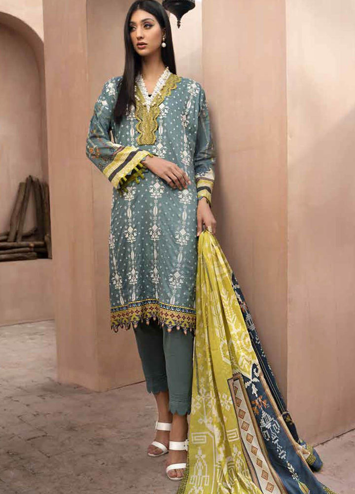 Jahanara Embroidered Lawn Suits Unstitched 3 Piece JN21SS 03 - Luxury Collection