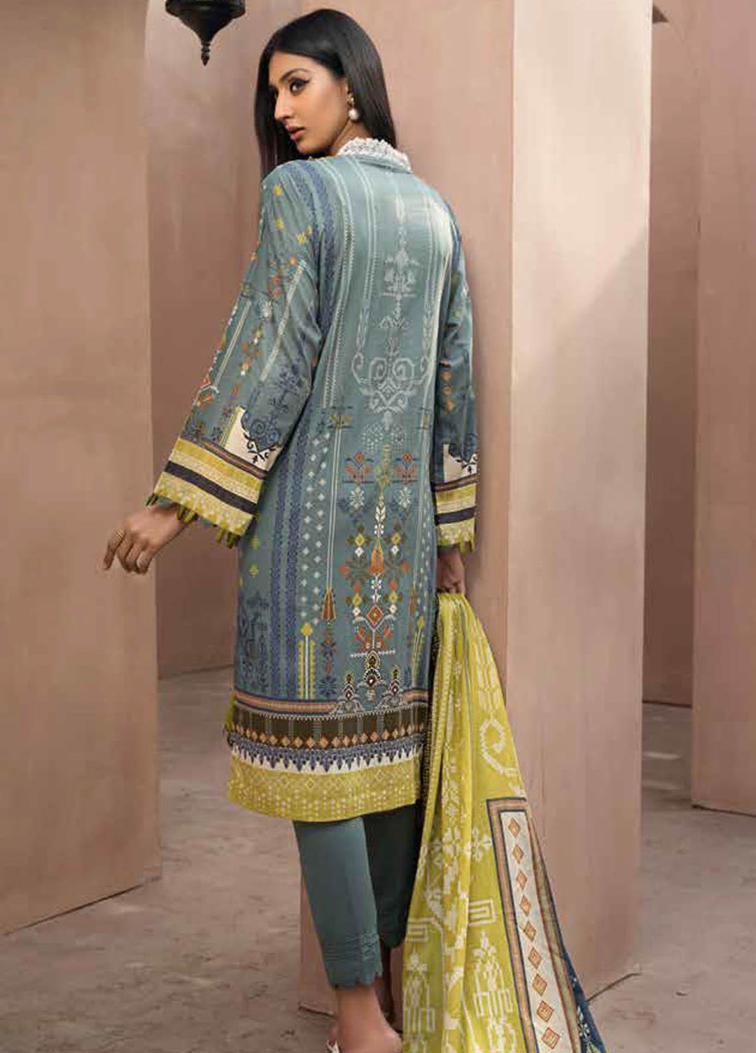 Jahanara Embroidered Lawn Suits Unstitched 3 Piece JN21SS 03 - Luxury Collection