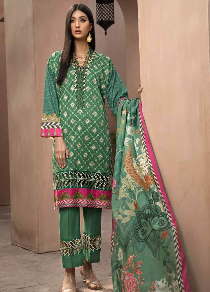 Jahanara Embroidered Lawn Suits Unstitched 3 Piece JN21SS 04 - Luxury Collection
