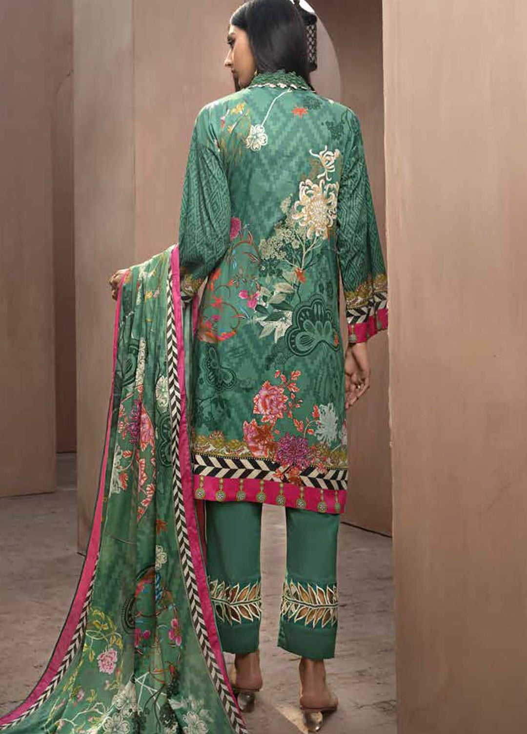 Jahanara Embroidered Lawn Suits Unstitched 3 Piece JN21SS 04 - Luxury Collection