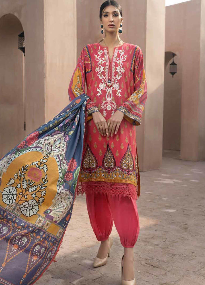 Jahanara Embroidered Lawn Suits Unstitched 3 Piece JN21SS 05 - Luxury Collection
