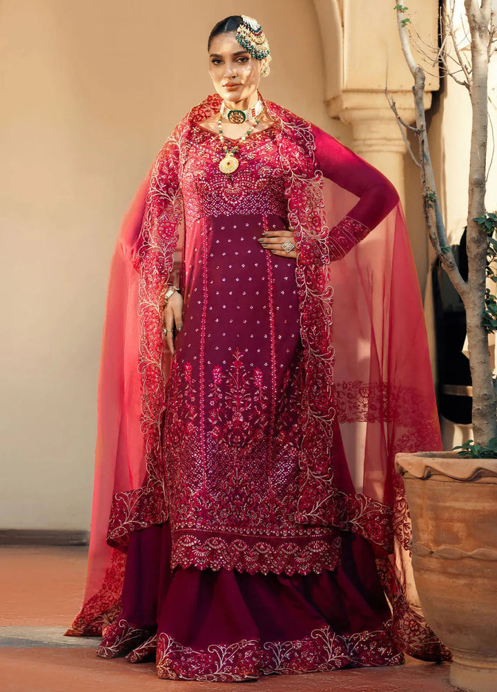Jamnii Pret Embroidered Chiffon 3 Piece Suit Ishaq-E-Laal