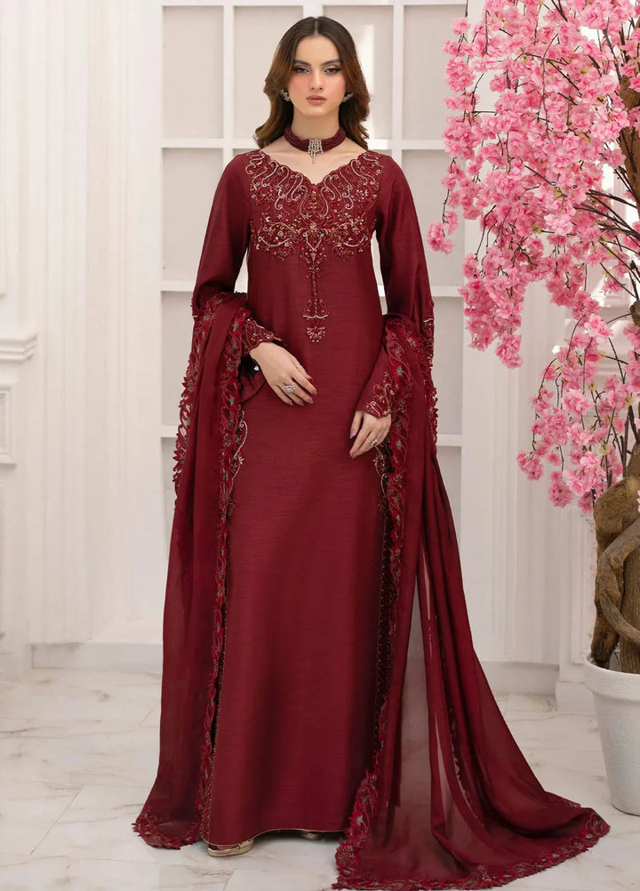 Jamnii Pret Embroidered Korean Silk 3 Piece Suit Emre