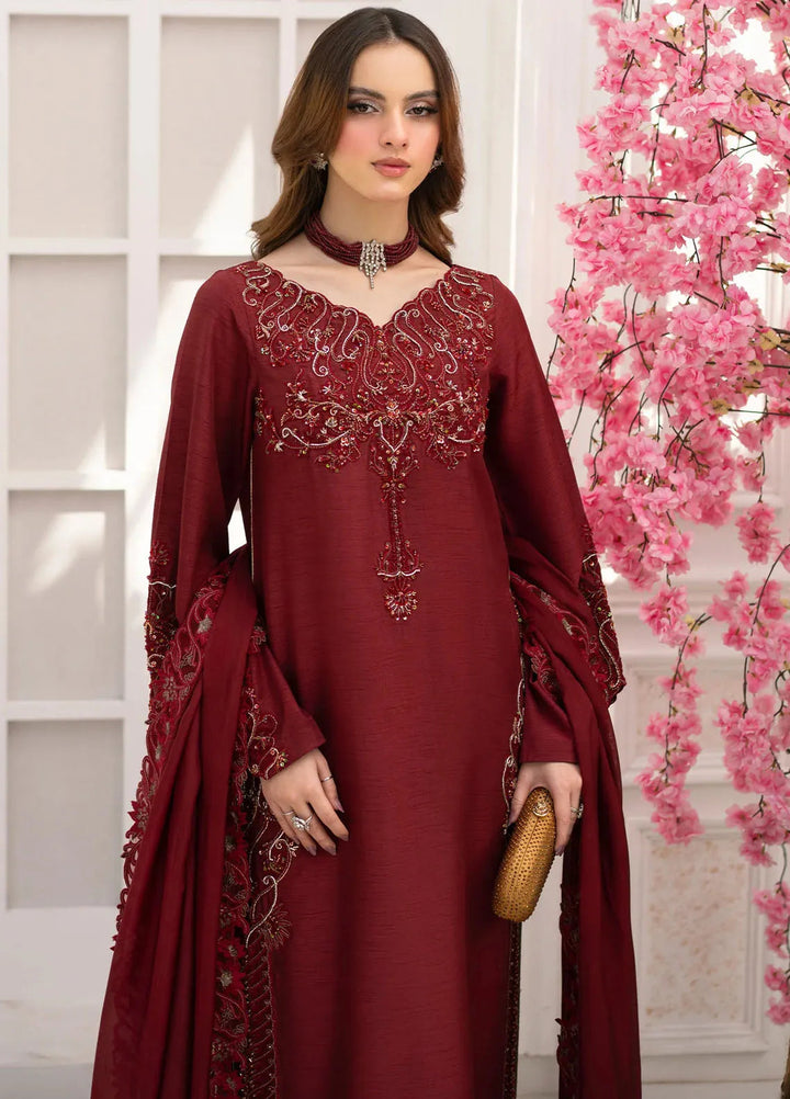 Jamnii Pret Embroidered Korean Silk 3 Piece Suit Emre