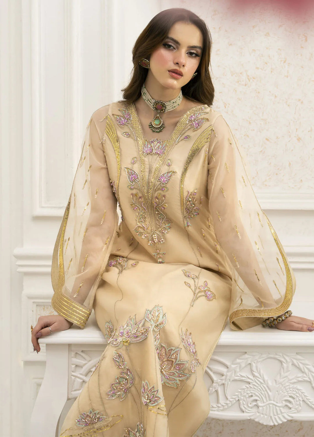 Jamnii Pret Embroidered Organza 3 Piece Suit Viana