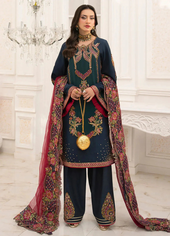 Jamnii Pret Embroidered Russian Silk 3 Piece Suit Merlin