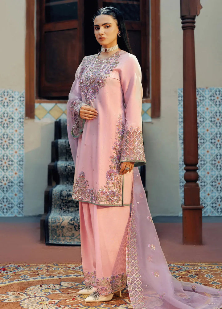 Jamnii Pret Embroidered Silk 3 Piece Suit Noor-E-Khusboo
