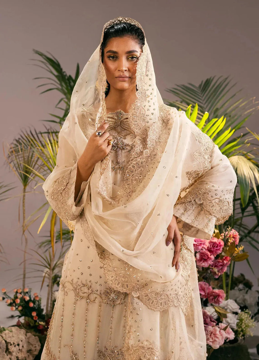 Jamnii Pret Embroidered Silk Chiffon 3 Piece Suit Silk Serenade