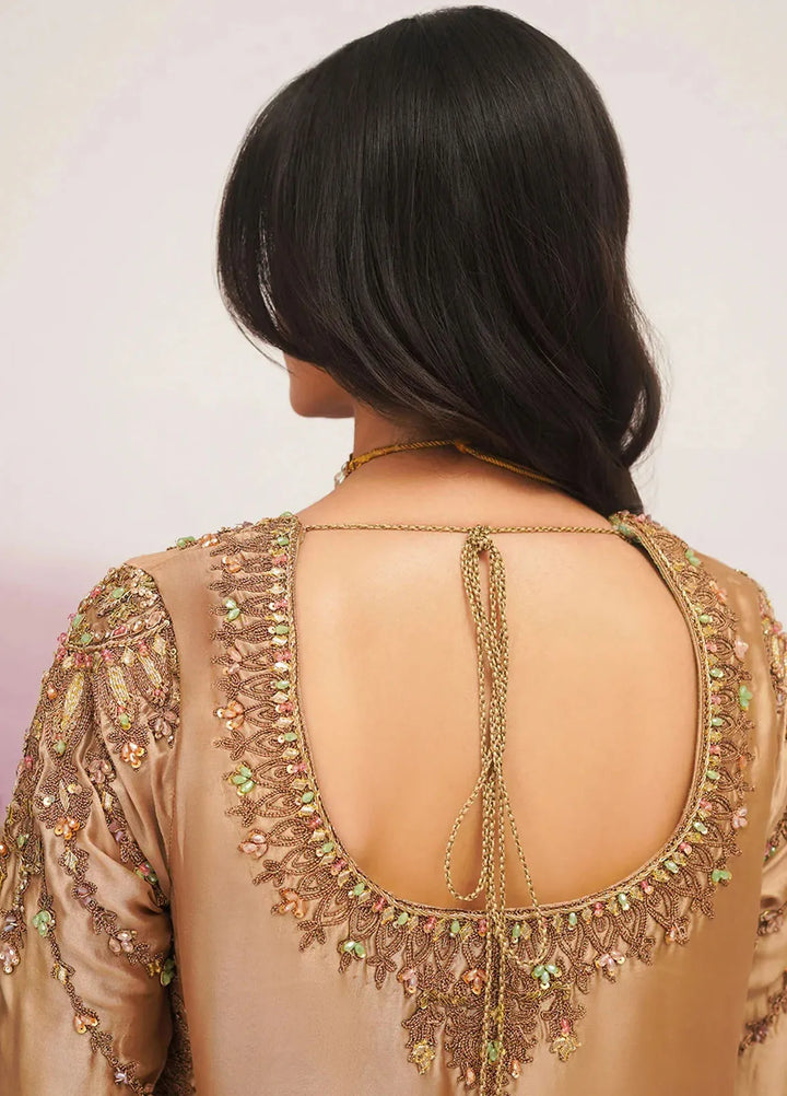 Jamnii Pret Embroidered Tissue Silk 3 Piece Suit Qadeem - Wedding Collection