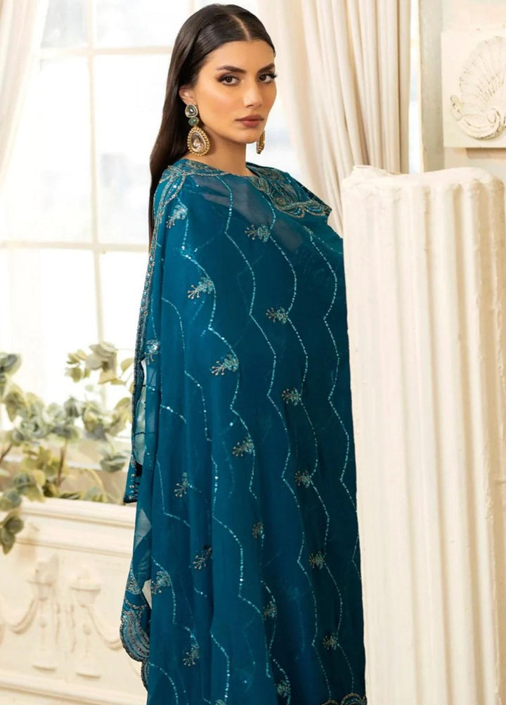 Janan By Mohagni Embroidered Chiffon Suits Unstitched 3 Piece MGL-01 Faha - Festive Collection