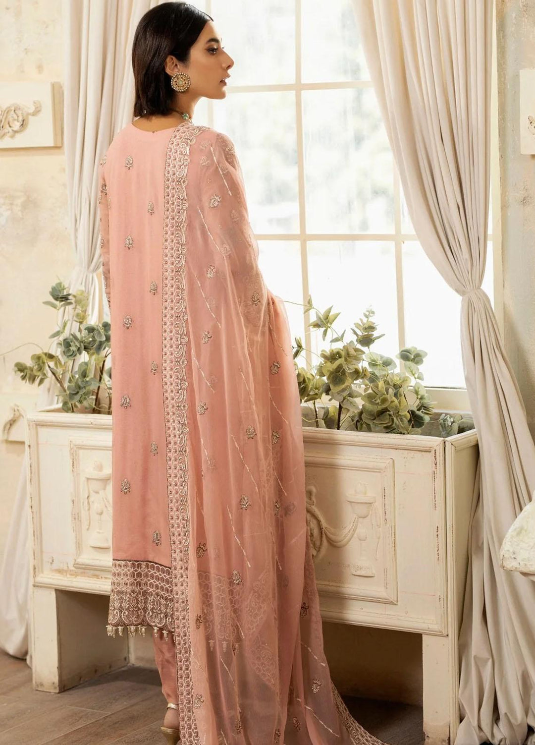Janan By Mohagni Embroidered Chiffon Suits Unstitched 3 Piece MGL-04 Evena - Festive Collection