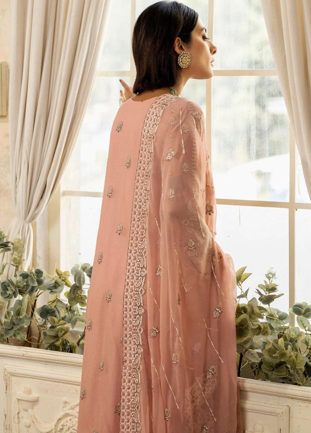 Janan By Mohagni Embroidered Chiffon Suits Unstitched 3 Piece MGL-04 Evena - Festive Collection