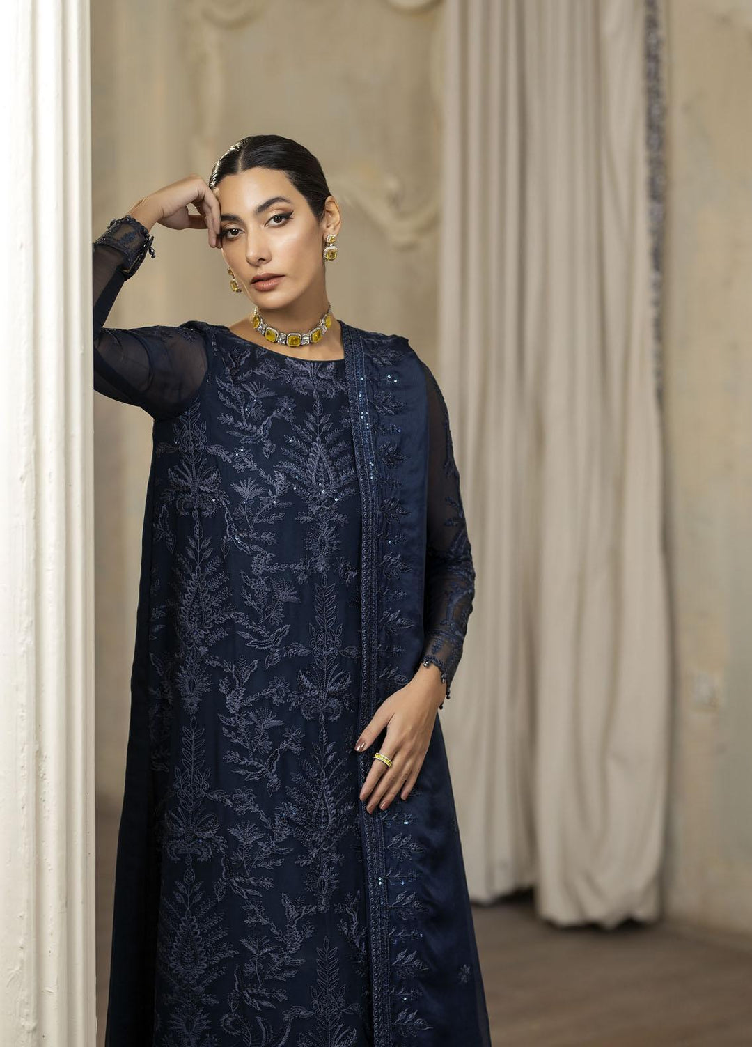 Janan By Mohagni Embroidered Chiffon Suits Unstitched 3 Piece MGL-10 Maya - Festive Collection
