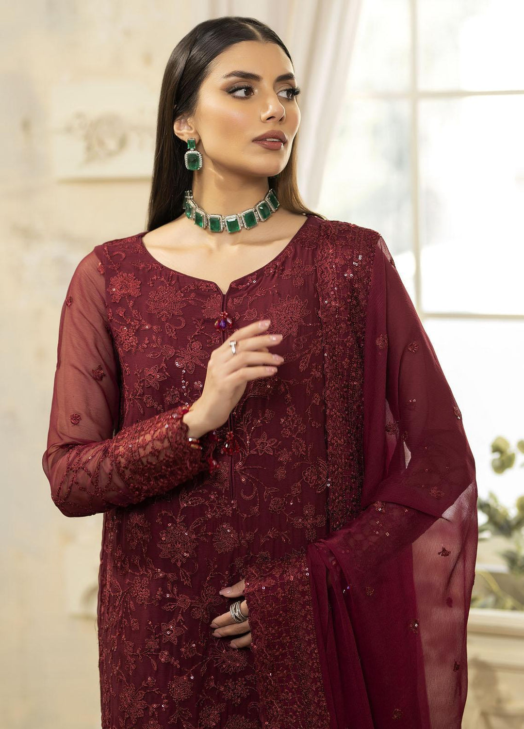 Janan By Mohagni Embroidered Chiffon Suits Unstitched 3 Piece MGL-11 Ciara - Festive Collection