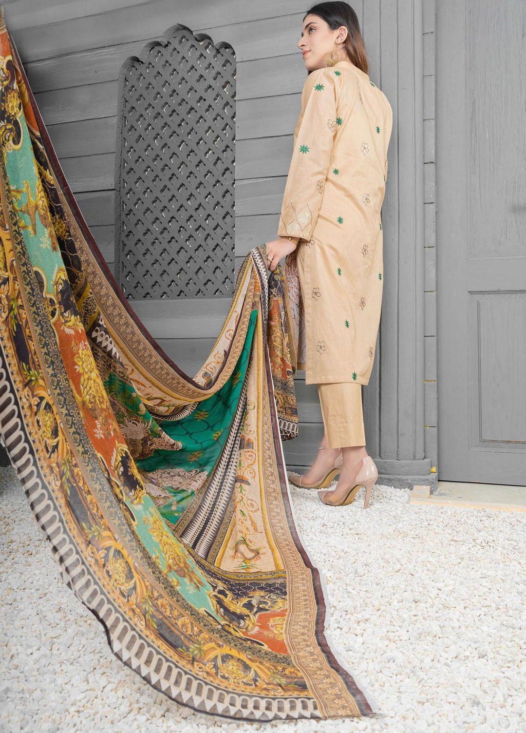 Janiya By Resham Ghar Embroidered Lawn Suits Unstitched 3 Piece RG22J INJE-05 - Summer Collection