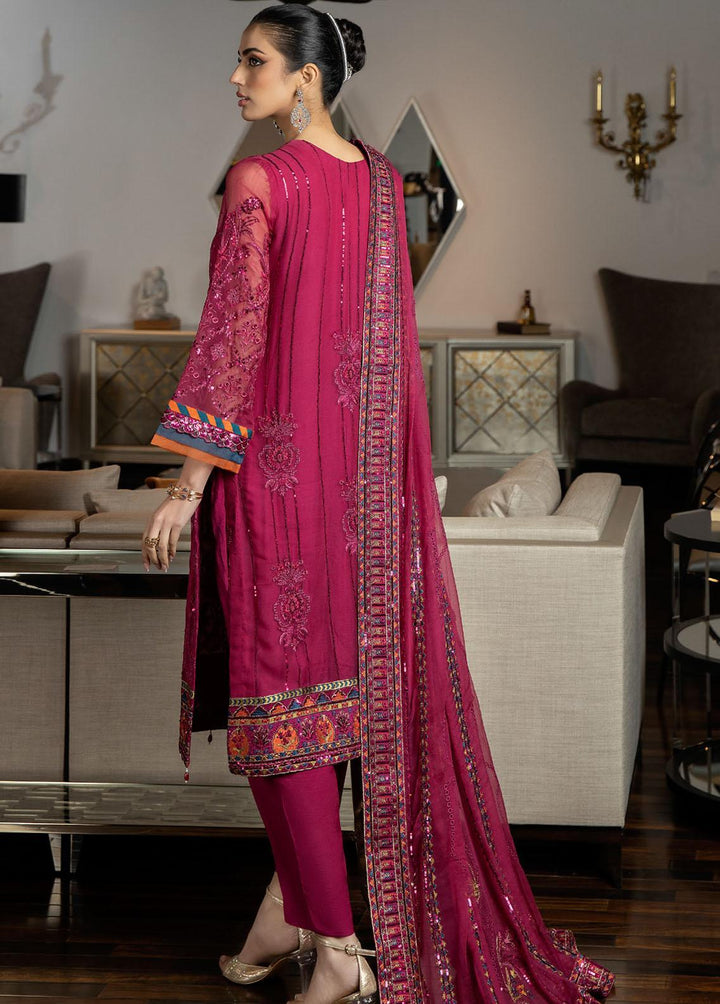 Jannan By Riaz Arts Embroidered Chiffon Suits Unstitched 3 Piece RA23WD JL-33 - Wedding Collection