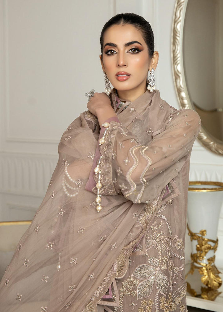 Jannan By Riaz Arts Embroidered Chiffon Suits Unstitched 3 Piece RA23WD JL-34 - Wedding Collection