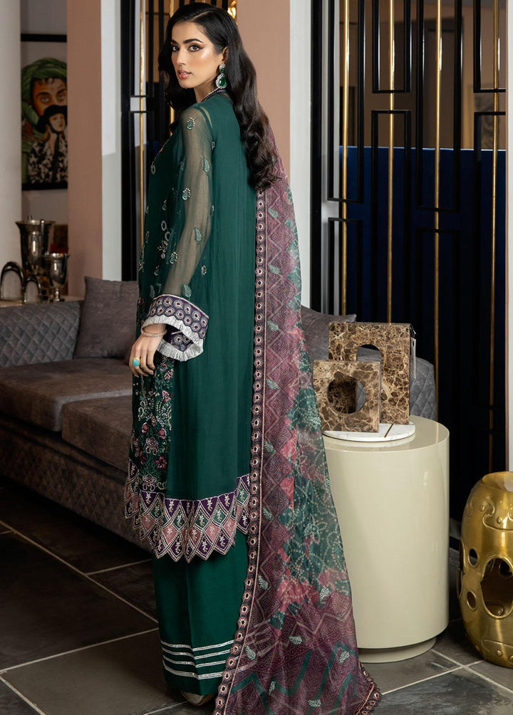 Jannan By Riaz Arts Embroidered Chiffon Suits Unstitched 3 Piece RA23WD JL-35 - Wedding Collection