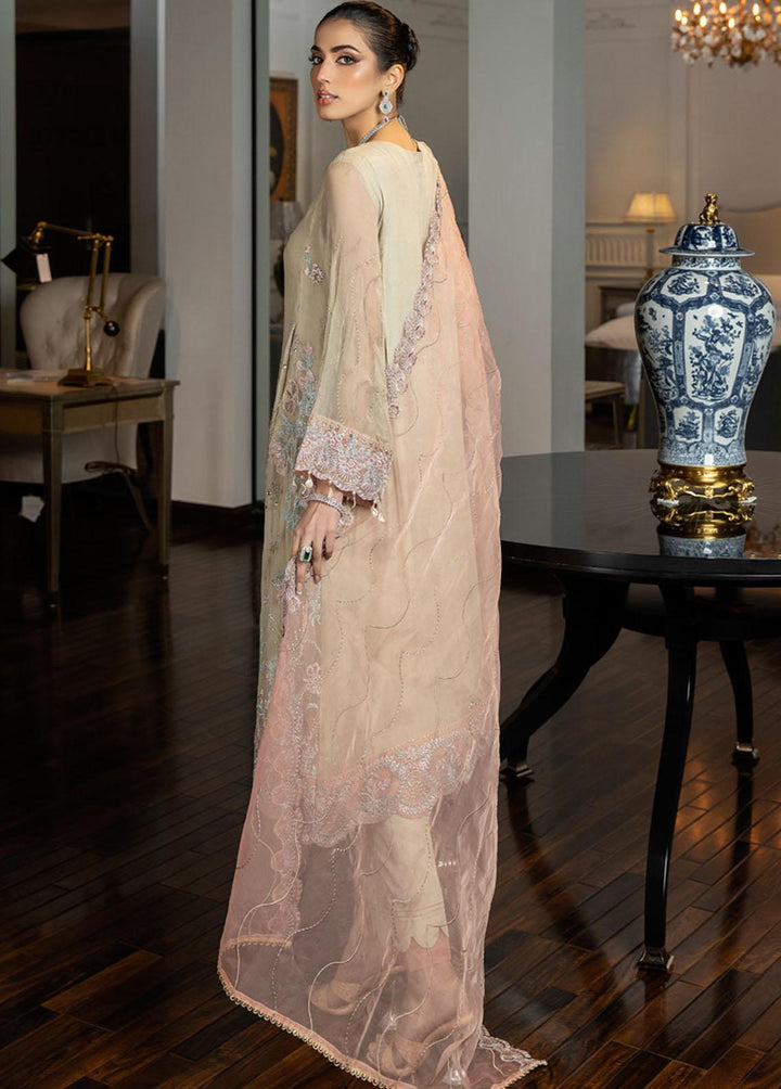 Jannan By Riaz Arts Embroidered Chiffon Suits Unstitched 3 Piece RA23WD JL-36 - Wedding Collection