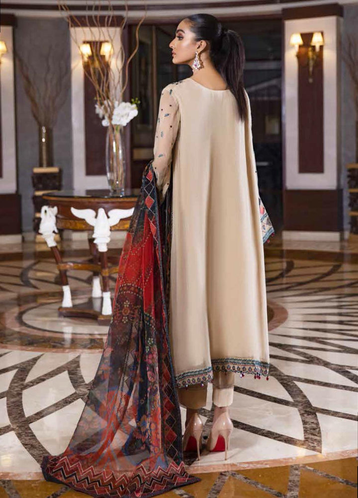 Jannan By Riaz Arts Embroidered Chiffon Suits Unstitched 3 Piece RA22JL JL-11 - Luxury Collection