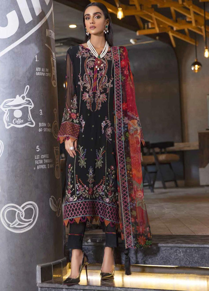 Jannan By Riaz Arts Embroidered Chiffon Suits Unstitched 3 Piece RA22JL JL-16 - Luxury Collection