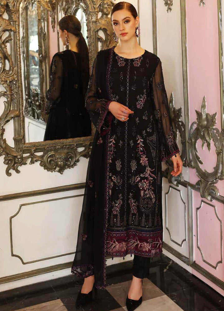Jannan By Riaz Arts Embroidered Chiffon Suits Unstitched 3 Piece RA22WD JL-23 - Wedding Collection