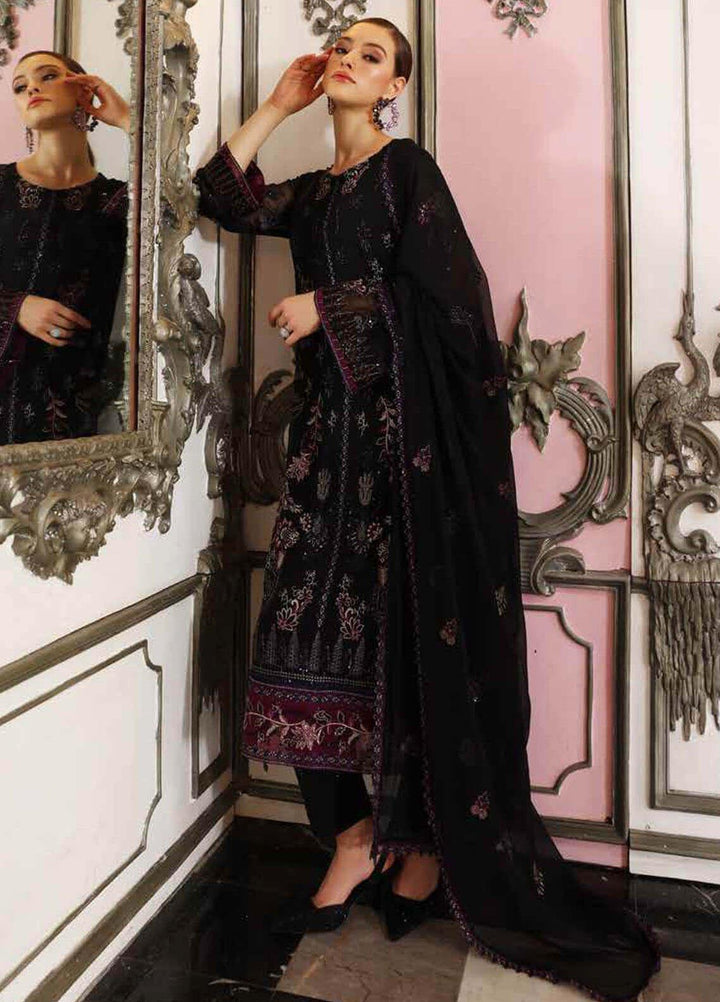 Jannan By Riaz Arts Embroidered Chiffon Suits Unstitched 3 Piece RA22WD JL-23 - Wedding Collection