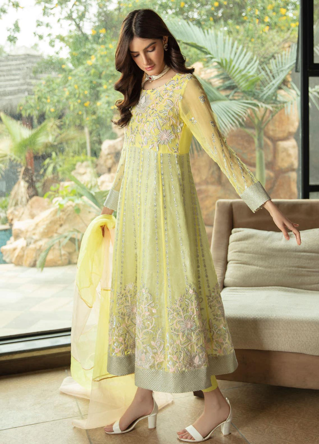 Jannan by Riaz Arts Embroidered Chiffon Suits Unstitched 3 Piece RA21JNF JP-01 - Festive Collection
