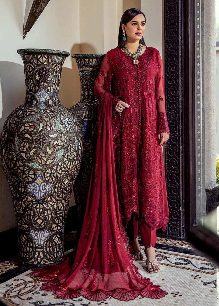 Jannan by Riaz Arts Embroidered Chiffon Suits Unstitched 3 Piece RA22J JL-02 - Luxury Collection